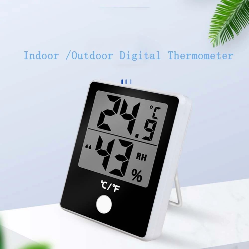 (image for) 2PC Digital Electronic Temperature Humidity Meter Thermometer Hygrometer Alarm Clock LCD Display 12/24hrs